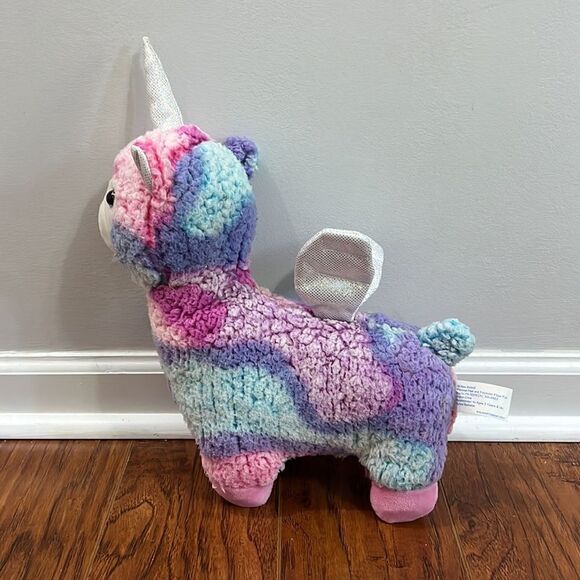 Walmart Tie Dye Flying Sparkly Wings Unicorn Llama 15” Tall Plush 12” Long - Picture 5 of 10